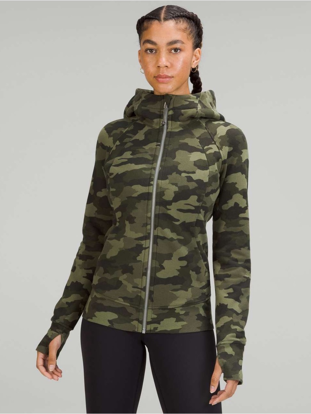 Lululemon Scuba Full-Zip Hoodie in Heritage 365 Camo Medium Olive Multi Size 18